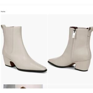 SARTO Vianca Leather Chealsea Boots With Low Heel and Pointed Toe